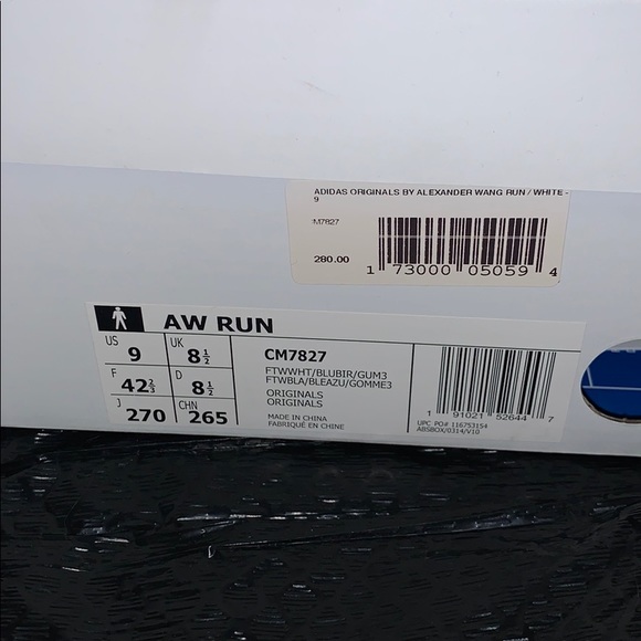 Adidas/Alexander Wang run shoe SZ. 9 - Picture 7 of 7